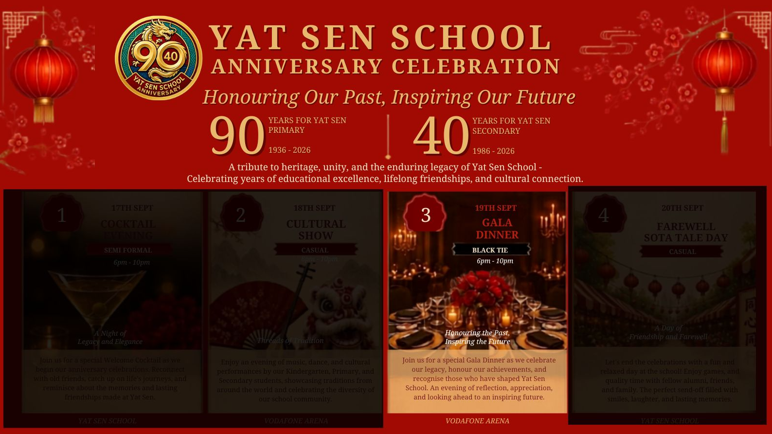 YSS 90/40 Anniversary Celebration - DAY 3 Gala Dinner Poster