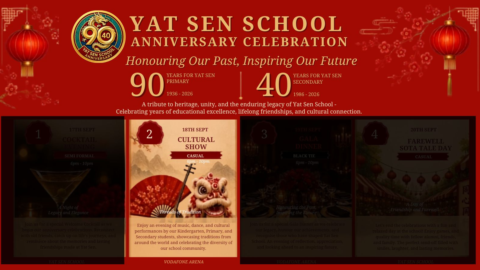 YSS 90/40 Anniversary Celebration - DAY 2 Cultural Show Poster